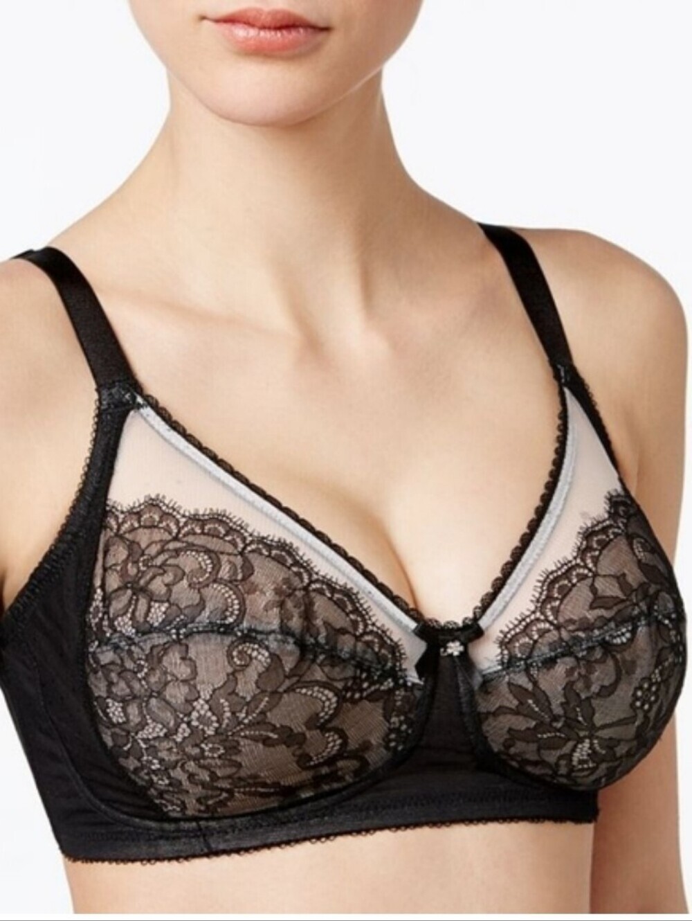 Wacoal Retro Chic Wire Free Bra Black Lace Size 40H
